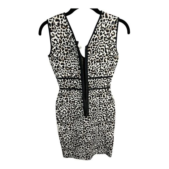 BCBG Maxazria Sleeveless V-Neck Leopard Print Mini Cocktail Dress‎ Size XS NWT - Picture 7 of 11